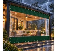 BâChe Transparente Avec œIllets, BâChe ImperméAble Pour ExtéRieur, Pergolas | Rideau Pvc Clair 0,3 Mm, Bords Noirs RenforcéS, Sans Fermeture éClair, Sur Mesure Pour Patio(Vert,W180xH500cm)