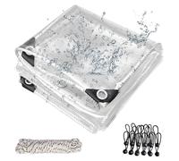 Bâche transparente avec œillets, comprenant les accessoires de fixation, dimensions : 2 x 3 mètres