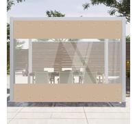 Bâche transparente avec œillets Étanche 420g/m² PVC Bâche de couverture Tissu de protection contre le vent Protection contre la pluie pour pavillon de jardin Terrasses Balcon Serres,Kaki,H 3m x L 2.1m