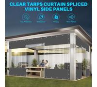 Bâche transparente avec œillets, imperméable pour l'extérieur, rideau, protection contre la pluie, bâche pour tente, garage, terrasse, jardin, balcon, couleur grise, dimensions : 3 mètres de hauteur x