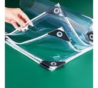 Bâche transparente avec œillets, imperméable, PVC 400 g/m² pour jardin | Bâche de protection transparente pour extérieur, terrasse, balcon et pergola, idéale comme protection pluie,1.6x2m