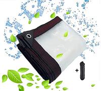 Bâche Transparente avec Oeillets - bache Transparentes Exterieur Plastique Serre avec Impermeable terrasse bâches de Protection étanche - pour extérieur Meubles de Jardin Tente - 2x2m