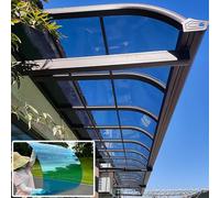 Bâche transparente en polycarbonate résistant aux UV pour serre - Facile à couper pour tonnelle - 155 x 400 cm - Bleu lac - Idéal pour une utilisation en extérieur