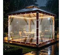 Bâche Transparente Extérieur 280 x 380 cm à La Poussière et Aux Fuites avec Corde Bache Transparente avec Oeillets, Bâche Imperméable en Polyéthylène pour Balcon, Clapier, incolore