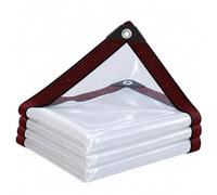 Bâche transparente extérieure à œillets, étanche, 160 g/m², 1,5x2,5m | 90 % de transmission lumineuse - pergola, terrasse et serre : coupe-vent, aide à retenir la chaleur, contre la neige portée