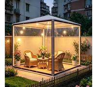 Bâche Transparente Imperméable 80 x 590 cm Imperméable, Anti-Déchirure, Indéchirable, Résistant Aux UV Bâche PVC Résistante Extérieur pour Extérieur Meubles de Jardin, Couleur Transparente