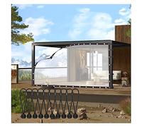 Bâche transparente imperméable à l'eau 0,14 mm C avec œillets pour tonnelle et abri d'auto Idéal pour jardin et terrasse Taille : 6 x 4,5 m