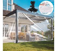 Bâche transparente imperméable avec renforts d'œillets, bâche de tente imperméable avec cordes à boules noires, bâche PVC protection contre la pluie pour serres meubles de jardin,2mx3m