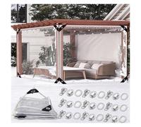 Bâche Transparente PVC 0,35 mm, Anti-Déchirure Imperméable Anti-UV | Ourlet corde thermoscellé & fermoirs rotatifs : véranda, pergola, barbecue, terrasse, banc(5x7m(16.4x23.0ft))