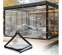 Bâche Transparente PVC Imperméable 3 x 5 m, Oeillets 10 mm, Protection UV pour Terrasse Jardin Pergola