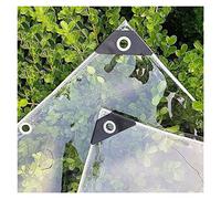 Bâche transparente robuste avec œillets - Résistante aux déchirures et aux intempéries - En PVC 420 g/m² - Pour balcon, terrasse, jardin et protection de meubles