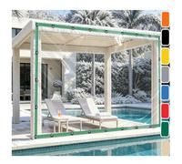 Bache Transparente Sur Mesure pour Pergola avec Fermeture Eclair& Oeillets | PVC 600g/m² Imperméable,Bordure Renforcée, Bache pour Terrasse, Véranda, Mobil-Home, Poulailler, Protection Hiver