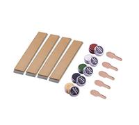 Bacher strop en cuir, kit avec composés pour affûteur à angle fixe (4x Strop + 4x Composé de polissage et 1x baume)