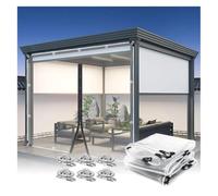 Bâches Imperméables Rideaux Terrasse 0,3mm Anti Déchirure | Housse Protection Contre La Pluie pour Balcon Avec Œillets pour Les Panneaux Latéraux Gazebo Pavillon(1.5x2m)