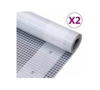 vidaXL Bâche grillagée Leno 2 pièces 260 g/m² 4x6 m blanc