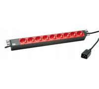 Bachmann 19071761 48,30cm (19") Steckdosenleiste 9xSchuko Anschluß C20 schwarz (333937)