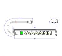 Bachmann 300.007 Innenraum 7AC-Ausgänge 2m Schwarz - Grau Verlängerungskabel (300.007)