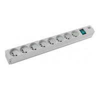 Bachmann Multiprise 19" 1U 333.419 – 8 prises avec interrupteur, câble 2 m, aluminium