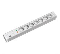 Bachmann 7x Schuko, 2m, 2 m, gris, plastique