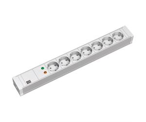 Bachmann 7x Schuko, 2m, 2 m, gris, plastique