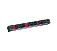 BACHMANN IT PDU ALU 1HE 8x C13 3x C19, câble d'alimentation avec fiche C20