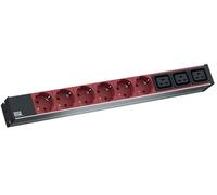 Bachmann - Unité de distribution d'alimentation (montage en rack) - CA 230 V - 1 phase - entrée, entrée IEC 60320 C20 - prises de sortie : 9 (6 x IEC 60320 C19, 3 x power CEE 7/3) - 1U - 48,3 cm (19")