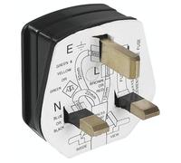 Bachmann 910.176 Fiche électrique mâle avec terre plastique 250 V noir IP20