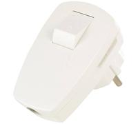Bachmann 911.271 Fiche électrique mâle avec terre plastique avec interrupteur 250 V blanc IP20