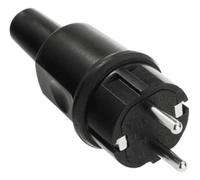 Bachmann 913.173 Fiche électrique mâle avec terre caoutchouc, silicone 250 V noir IP44