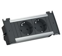 BACHMANN 927.200 KAPSA Prise encastrée double avec câble d'alimentation / Bâti de prises / Prises de courant de sécurité