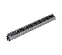 Bachmann Barrette d'artisan 300.001 - 9 prises 90° noire 2,0 m sans interrupteur