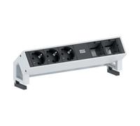 Bachmann Bâti de prises DESK 2 – entrée GST18 – 3 sorties – cordon 20 cm – Noir/Blanc