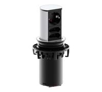 Bachmann ELEVATOR bloc multiprises, 2x Schuko, acier inoxydable