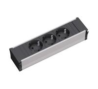 Bachmann CONI - Bâti de prises - entrée, entrée GST18i3 - raccords de sortie : 3 - cordon de 10cm - Allemagne - noir, aluminium anodisé (333.1007)