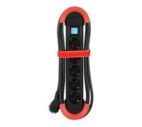 Multiprise Bachmann HOOK Indoor à 5 prises, IP20, 5,0 m, rouge, avec interrupteur