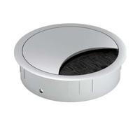 Bachmann Passe-câbles LOOP ROUND 930.300 – rond, couvercle blocable, métal gris Ø80 mm pour bureau
