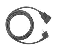 Bachmann Câble Schuko Noir 5m H05VV-F 3G 1.50mm² - Connecteur Mâle/Femelle, 250V 16A, Référence 341.186, Longueur 5000mm