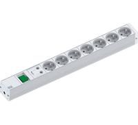 BACHMANN Bâti de prises 19" 1U 7xUTE 1xinterrupteur 1xSPD, 2 m