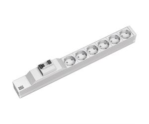 Bachmann Bloc multiprises 19 1UH 6x prises à contact de protection 1xFI