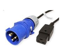 BACHMANN câble prise IEC60309-Bleu - prise C19, 3m 16A, noir, 3 m
