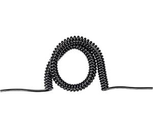 BACHMANN Câble spiralé 1,5m-6m sw 0,2m droit, H05VV-F 3G1,5mm². coupé des deux côtés