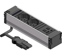 BACHMANN CONI 2x contact de protection 1xUSB A/C 22W, noir