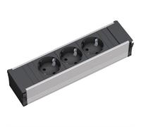 Bachmann CONI - Bâti de prises - entrée, entrée GST18i3 - raccords de sortie : 3 - cordon de 10cm - Allemagne - noir, aluminium anodisé (333.1007)