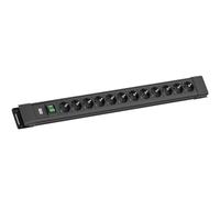 BACHMANN CONNECTUS 12xCEE7/3, 1xinterrupteur 2,0m CEE7/7 Noir