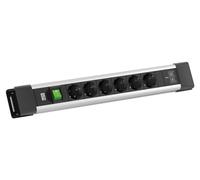 BACHMANN CONNECTUS 6xCEE7/3, 1 interrupteur, 1 port USB-C/C 45 W, L = 2,0 m, CEE7/7, gris