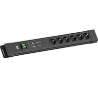 BACHMANN CONNECTUS 6xCEE7/3, 1xGVS 1xinterrupteur 2,0m CEE7/7 Noir