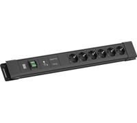 BACHMANN CONNECTUS 6xCEE7/3, 1xGVS-Plus 1xinterrupteur 2,0m CEE7/7 Noir