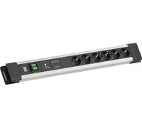 BACHMANN CONNECTUS 6xCEE7/3, 1xGVS-Plus 1xSchalter 2,0m CEE7/7 Grau