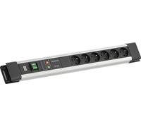 BACHMANN CONNECTUS 6xUTE, 1xGVS 1xinterrupteur 2,0m CEE7/7 Gris