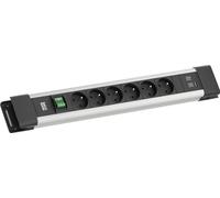 BACHMANN CONNECTUS 6xUTE, 1xinterrupteur 1xUSB A/C 22W 2,0m CEE7/7 Gris